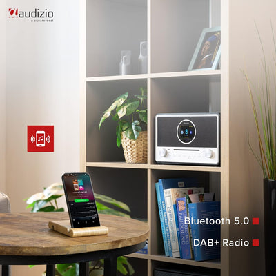 Audizio Lucca Stereo DAB Radio mit CD-Player, Internetradio, Bluetooth und MP3-Player, kristallklare
