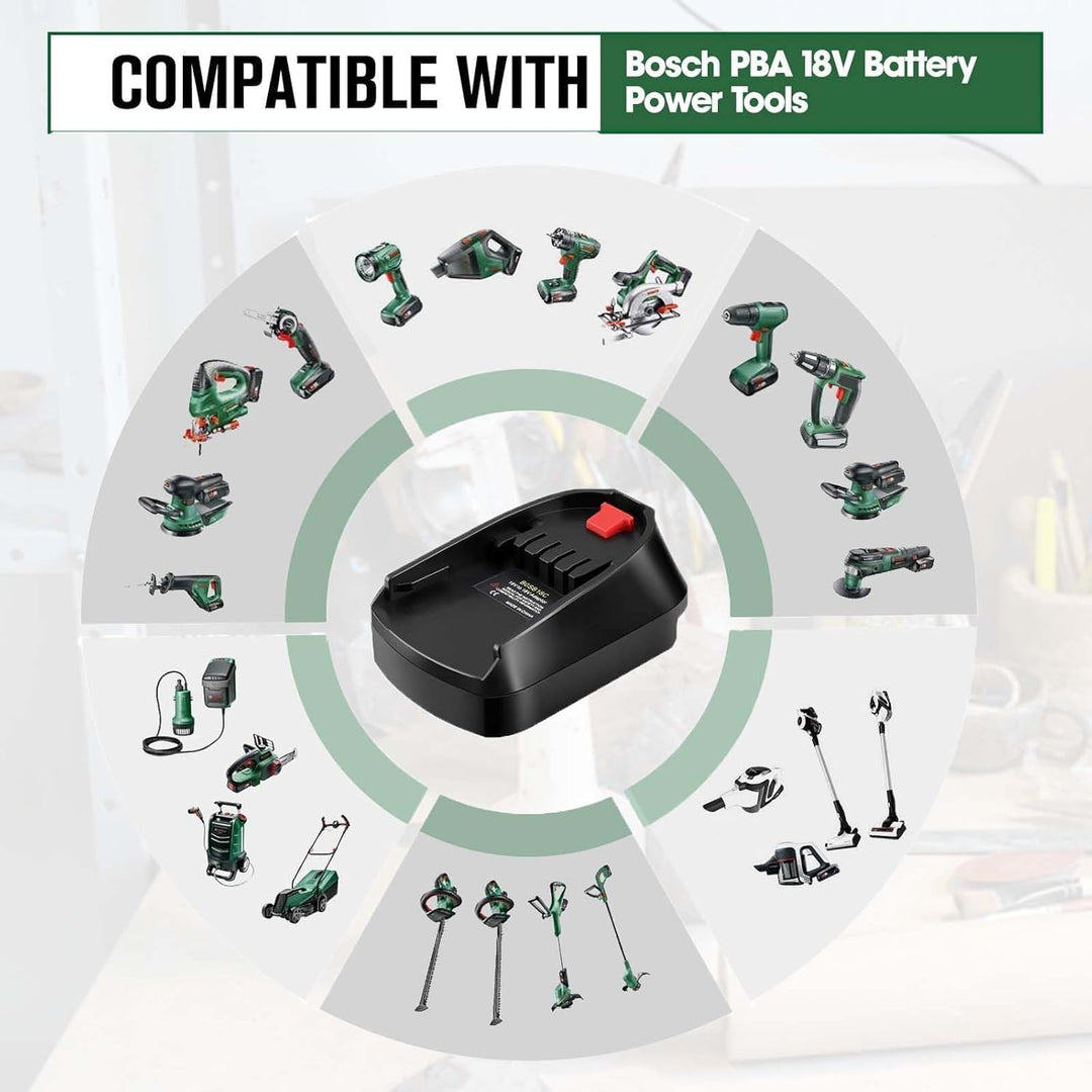 BOSB18C Batterieadapter für Bosch GBA auf PBA, Akkuadapter für Bosch Professional 18V System Akku au