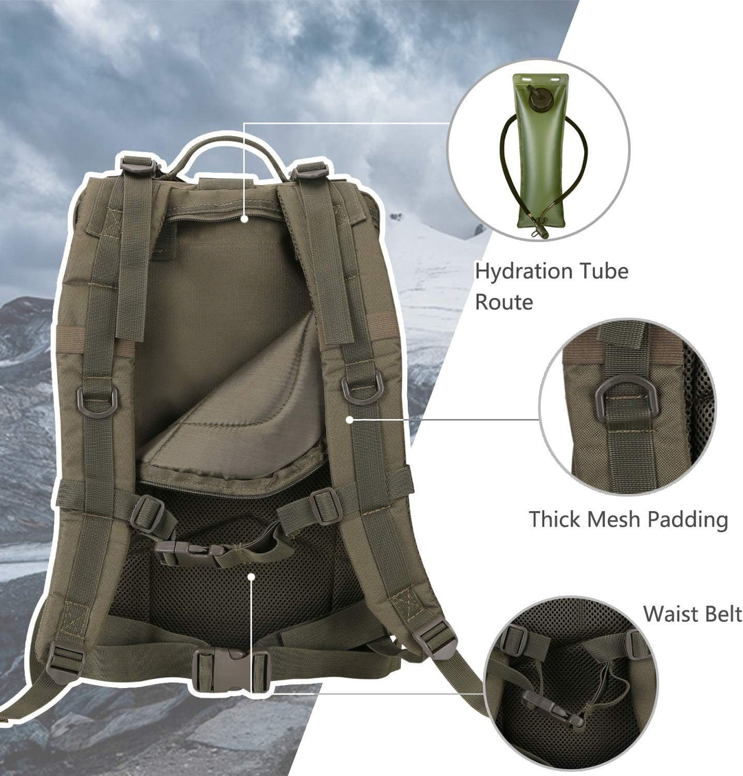 Hannibal Tactical 40L Militär Taktischer Rucksack US Cooper Rucksack Armee Assault Pack 3 Tage Bug O