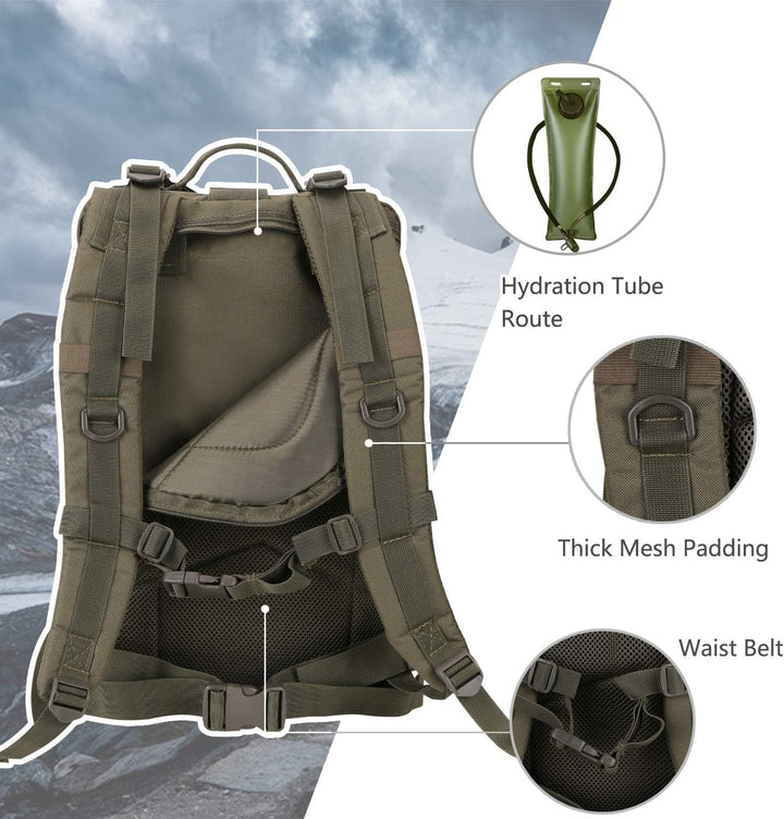 Hannibal Tactical 40L Militär Taktischer Rucksack US Cooper Rucksack Armee Assault Pack 3 Tage Bug O