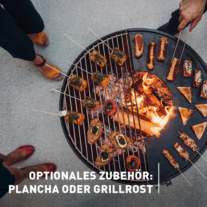 höfats - BOWL 70 Feuerschale mit Edelstahl Dreibein - raucharme Verbrennung - Feuerstelle mit Planch