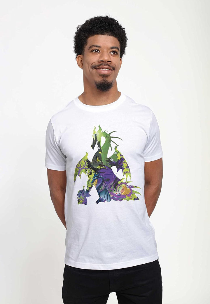 Disney Unisex Sleeping Beauty - Dragon Form Organic Short Sleeve T-Shirt T-Shirt XL Weiss, XL Wei&amp;