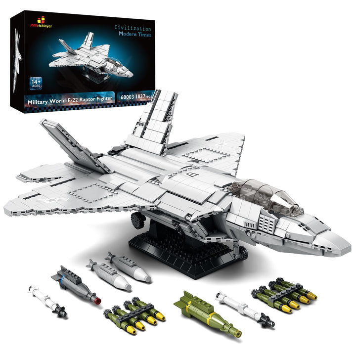 JMBricklayer F-22 Raptor Kampfjet-Bausteinset, Militärflugzeug-Spielzeug-Armee-Bausets, Spielzeugges