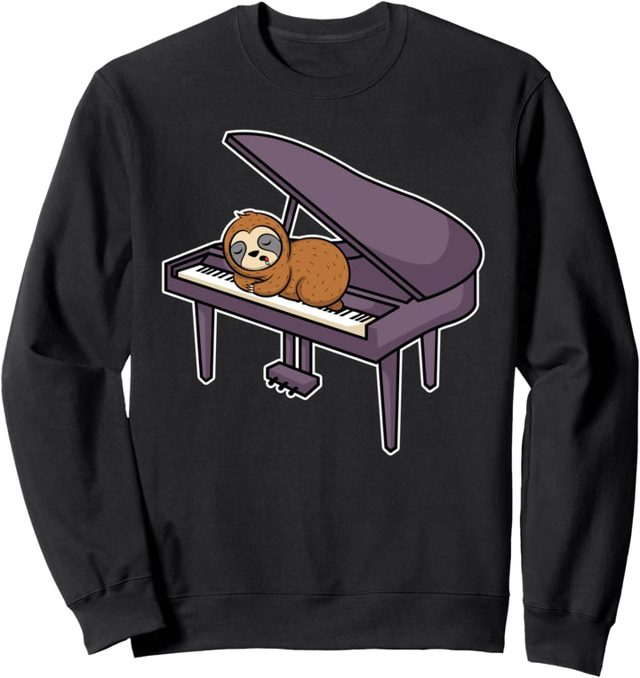 Pianist Klavierspieler Tier Flügel Piano I Schlafen Faultier Sweatshirt