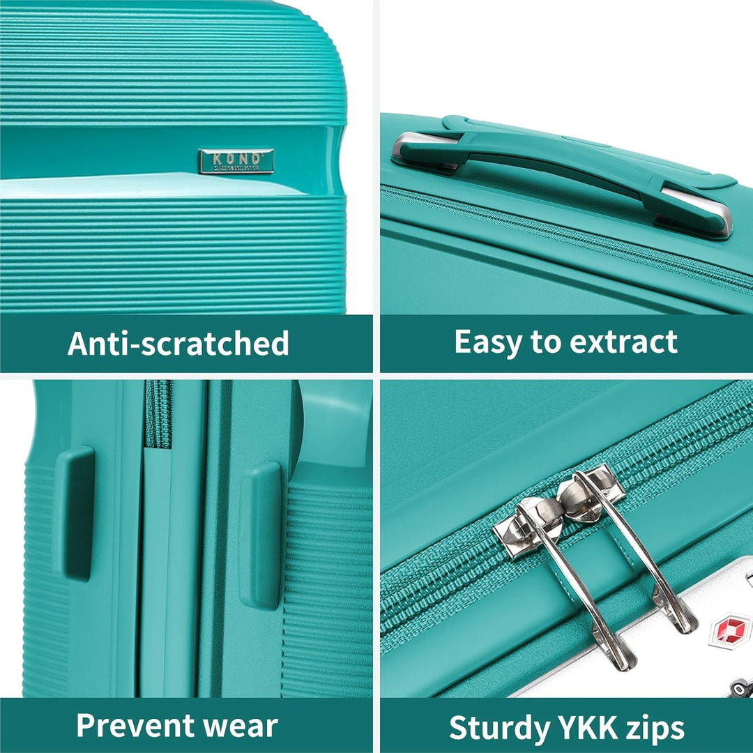 KONO Gepäck-Sets… 3er Koffer Set Türkis Grün, 3er Koffer Set Türkis Grün