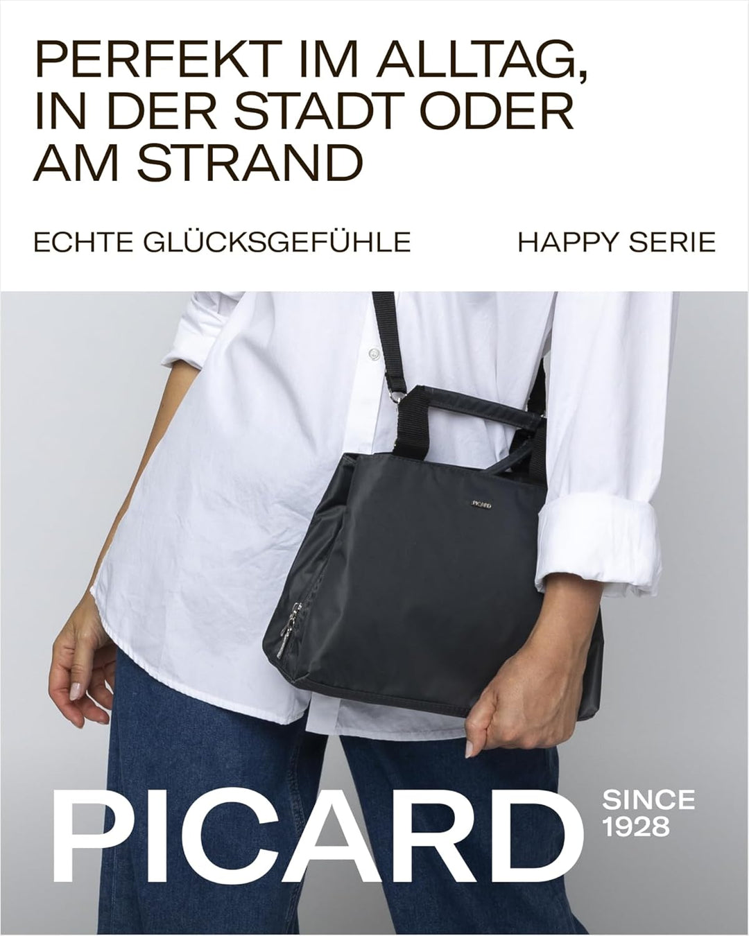 Picard Damen Henkeltasche HAPPY aus Nylon Klein, Mittel | mit Magnetverschluss | Henkeltasche | Allt