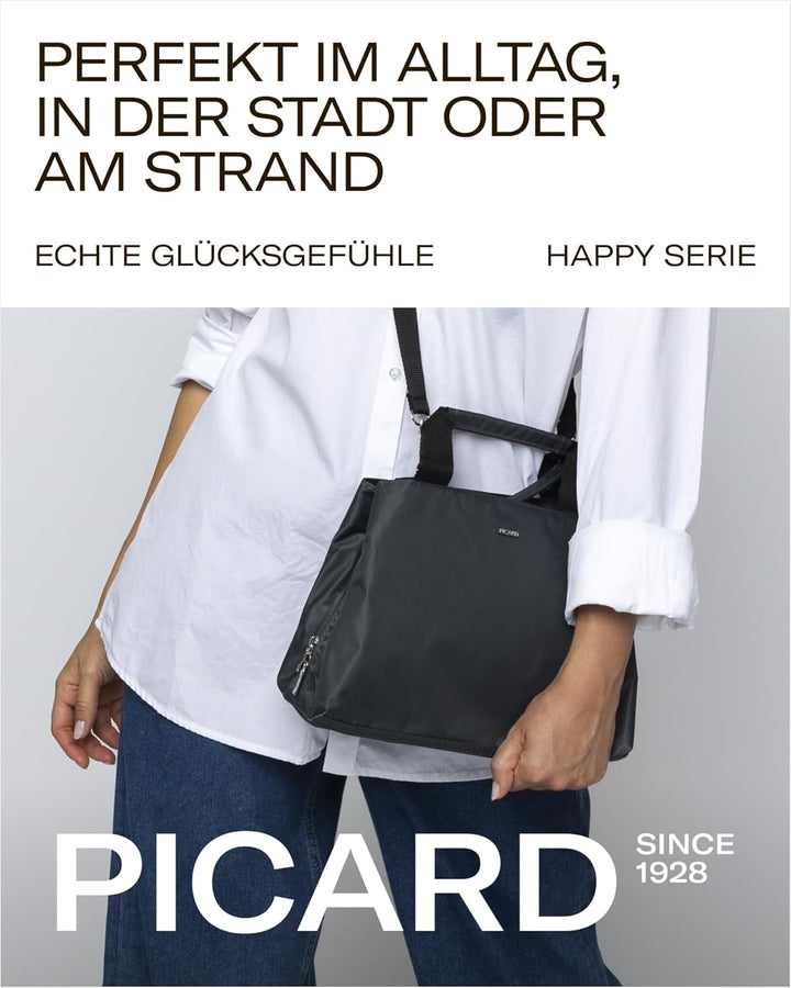 Picard Damen Henkeltasche HAPPY aus Nylon Klein, Mittel | mit Magnetverschluss | Henkeltasche | Allt