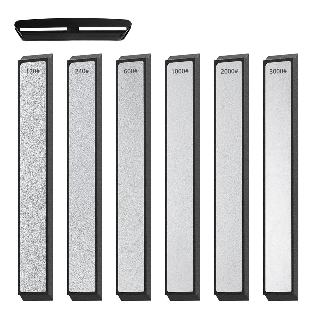 Schleifstein Set,6 Stück Diamant Abziehstein Mit Messerschärfwinkel-Einsteller,Messerschärfer-Stein,