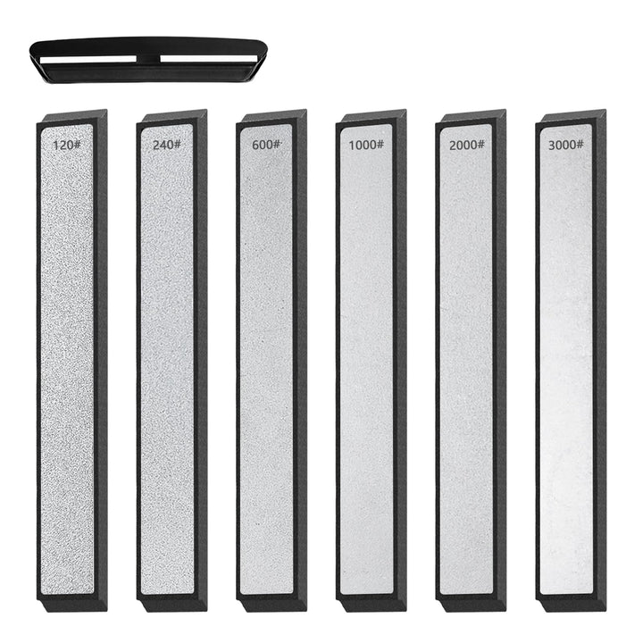 Schleifstein Set,6 Stück Diamant Abziehstein Mit Messerschärfwinkel-Einsteller,Messerschärfer-Stein,