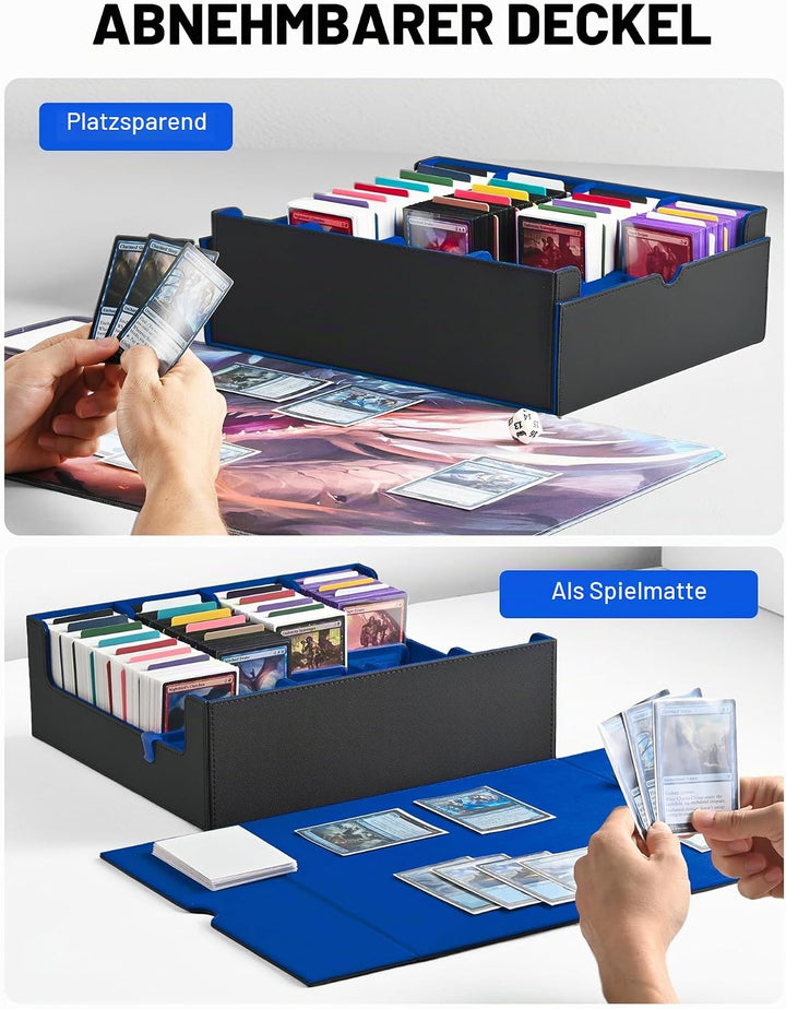 ZLCA Trading Card Storage Box, Commander Card Deck Case Holds 2400+ Cards, MTG Deck Box mit 4 Stopfe