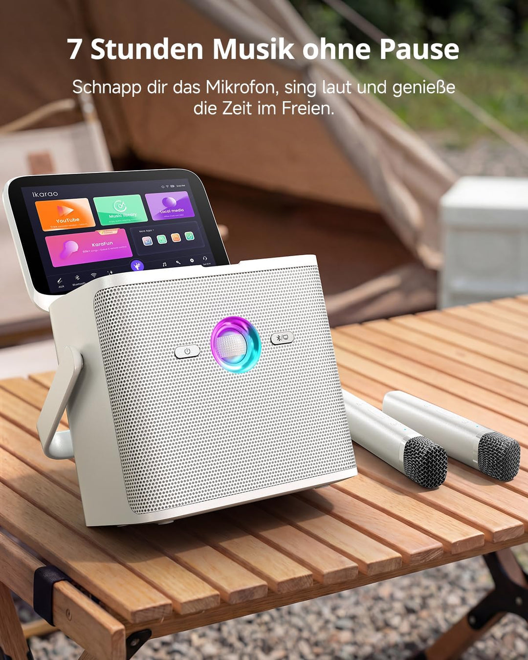 Ikarao Karaoke-Maschine für Erwachsene Kinder, mit Songtext-Display, WiFi-Verbindung zu YouTube &amp; Ka
