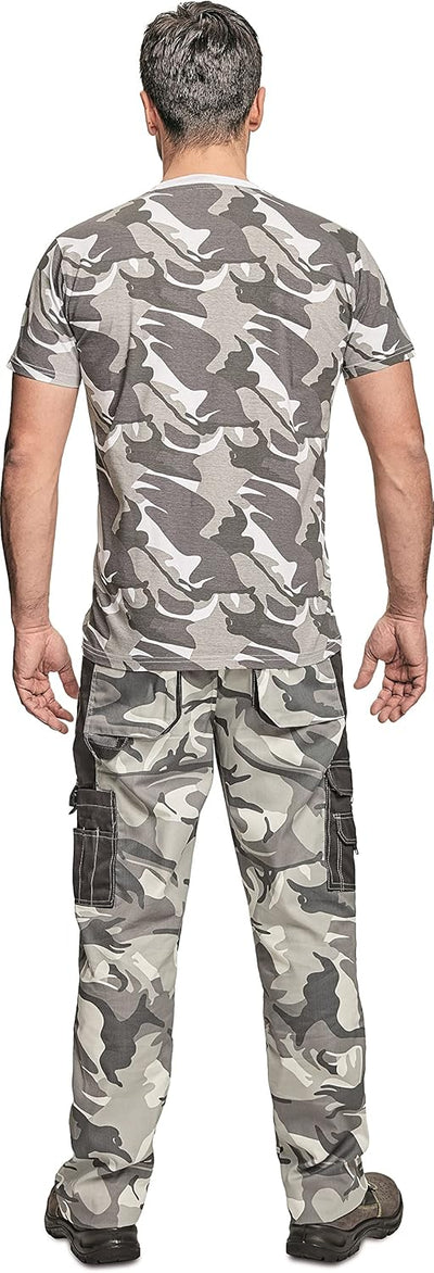 DINOZAVR Crambe Herren Tarnhose Arbeitshose/Cargohose - Strapazierfähig Bundhose S Grau, S Grau