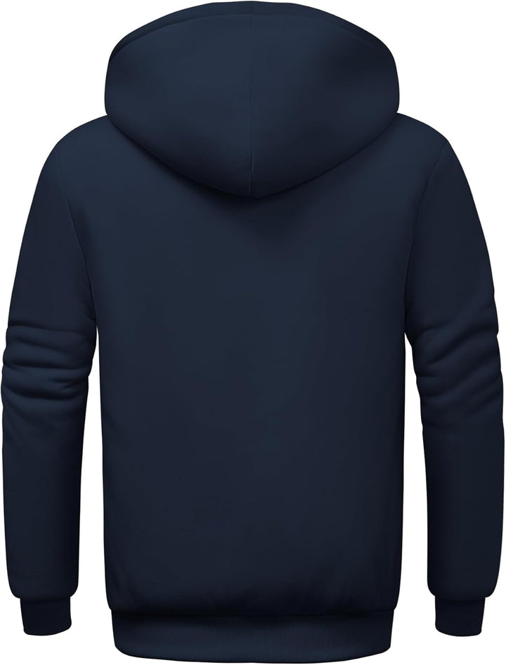 SwissWell Herren Fleecejacke Full Zip Kapuzenjacke Winter Sweatjacke mit Kapuze Gefütterte Hoodie Mä
