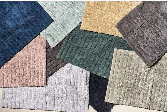Zone Denmark Tiles Badematte, Badteppich rutschfest, Duschvorleger fürs Badezimmer aus 100% Baumwoll