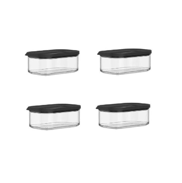 Mepal 4-tlg Vorratsdosen Spar-Set Modula 425 ml Schwarz/Black Edition Vorratsdose Frischhaltedose -