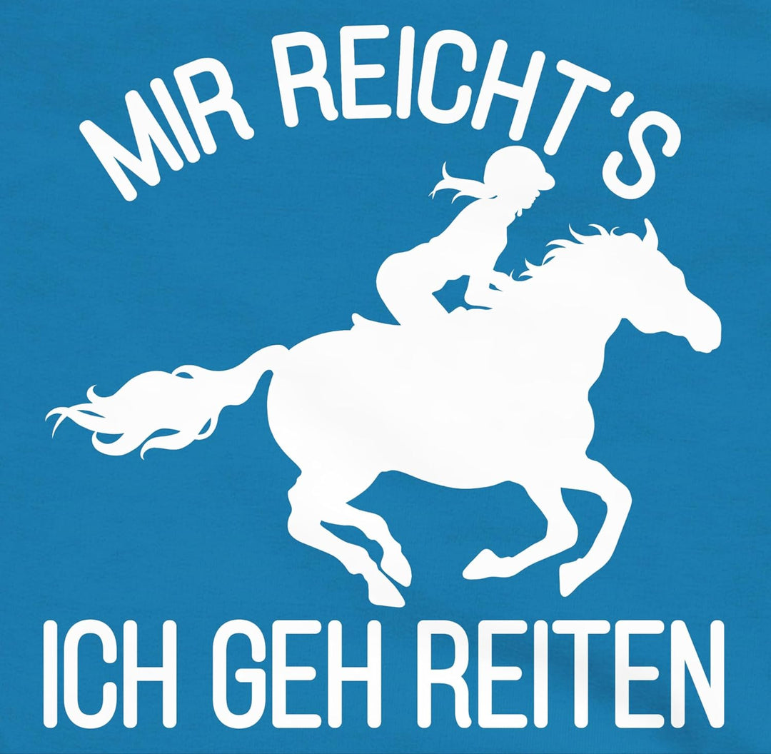 Shirtracer - Kinder Hoodie Jungen Mädchen - Pferd Pferde - Mir reicht's ich GEH Reiten 140 2 Himmelb