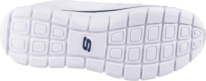 Skechers Herren Sneaker Sportschuhe 42 EU White Leather Mesh Pu Navy Trim, 42 EU White Leather Mesh