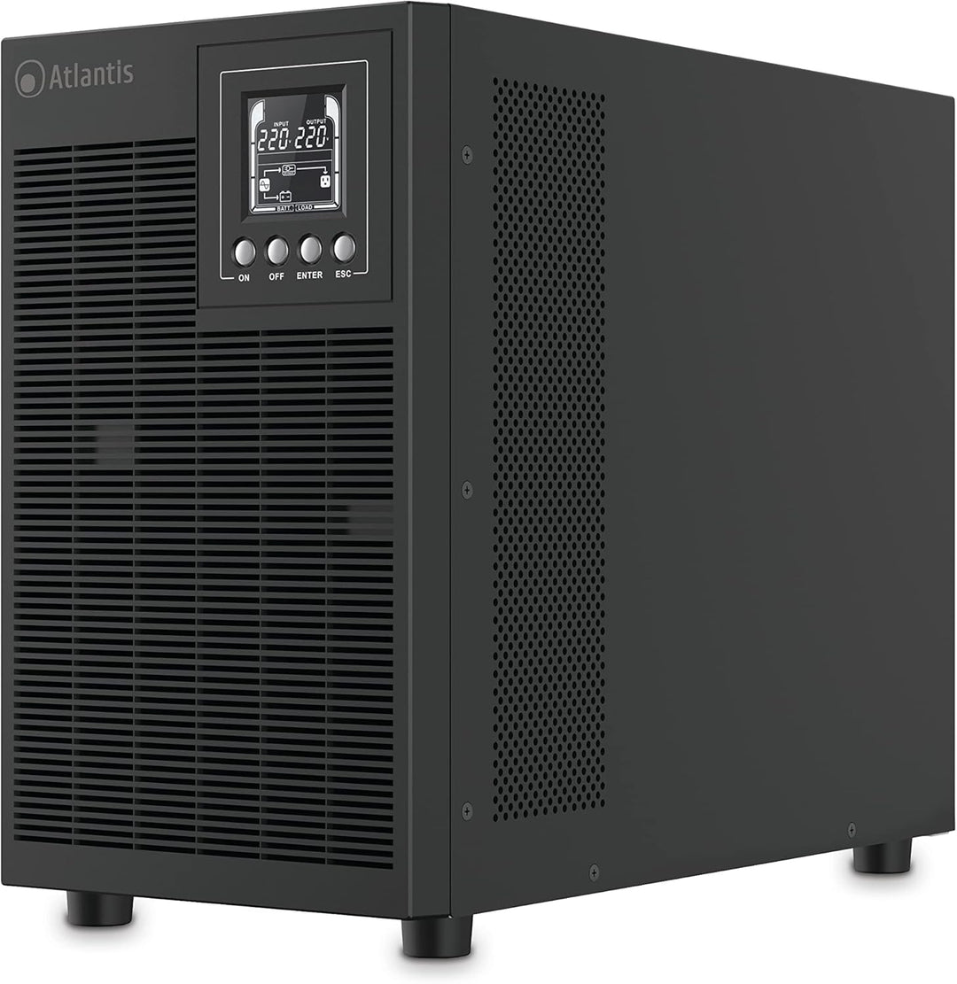 Atlantis A03-OP3002P PRO UPS OnLine USV-Server Doppelwandlung Reine Sinuswelle 3000 VA 2700 W, Tower