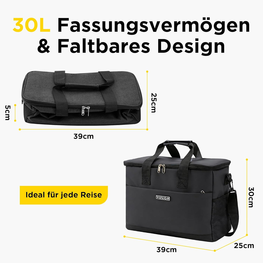 Kühltasche 30L Schwarz, Schwarz