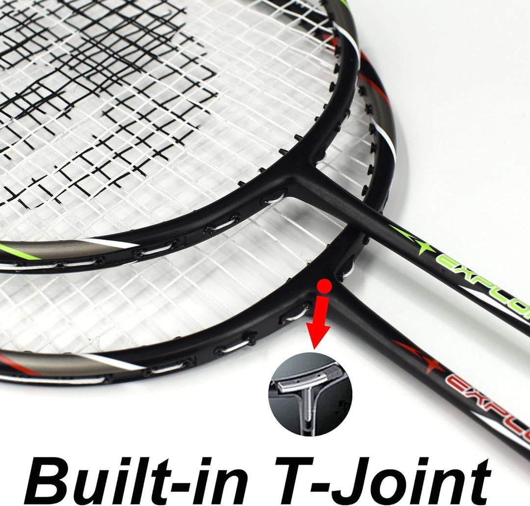 Senston Graphit Badminton Set Profi Badmintonschläger Leichtgewicht Badminton Schläger Federballschl