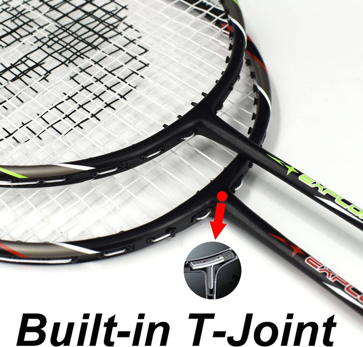 Senston Graphit Badminton Set Profi Badmintonschläger Leichtgewicht Badminton Schläger Federballschl