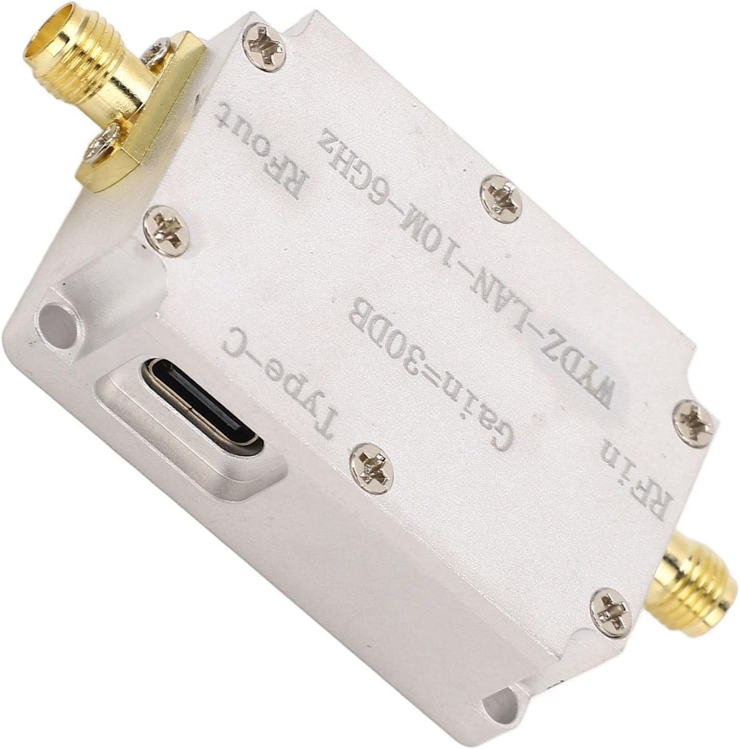 HF-Breitbandverstärker, Rauscharmer 30-dB-Hochverstärkungsverstärker LNA 10 M-6 GHz, SMA-Buchse, DC