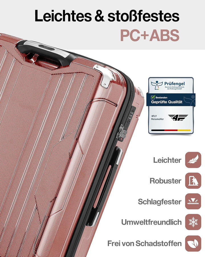 Aluminium-Rahmen Hartschalen-Reisekoffer Set 3-teilig Ultraleicht (M/L/XL) – TSA-Schloss, 4 Spinner-