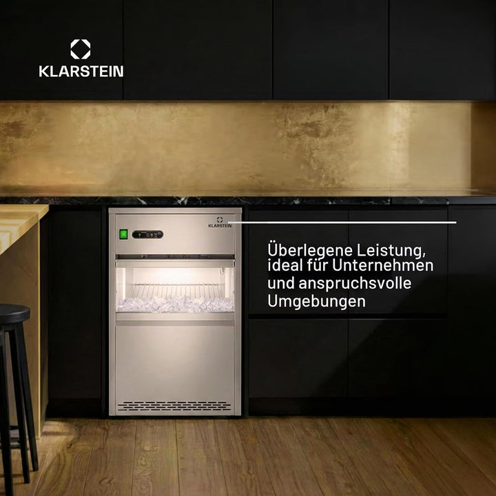 Klarstein Powericer XXL - Profi Eiswürfelmaschine, Eiswürfelbereiter, Ice Maker, 25 kg / 24 h,160 W,