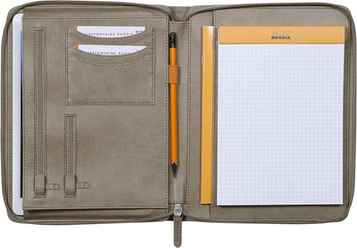 Rhodia 168101C - Konferenzmappe Rhodiarama 19,5x25,5 cm, mit Etui, dehnbare Haupttasche, 2 flache Re