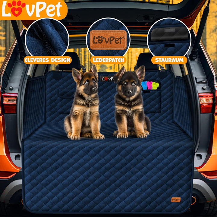 Lovpet Kofferraumschutz mit Seiten- und Ladekantenschutz Hundedecke für Auto-Rückbank mit Sichtfenst