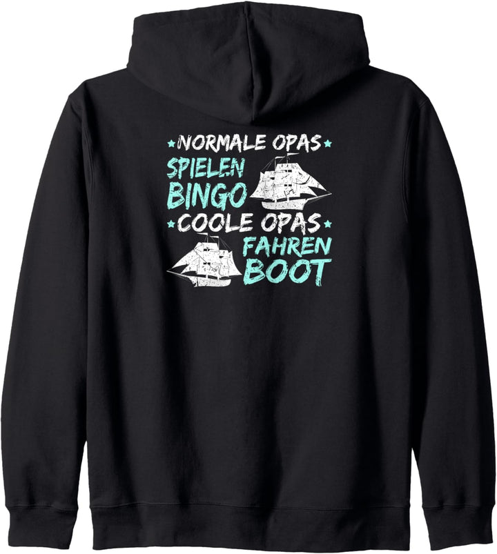 Coole Opa Fahren Boot Kapitän Bootsfahrer Kapuzenjacke