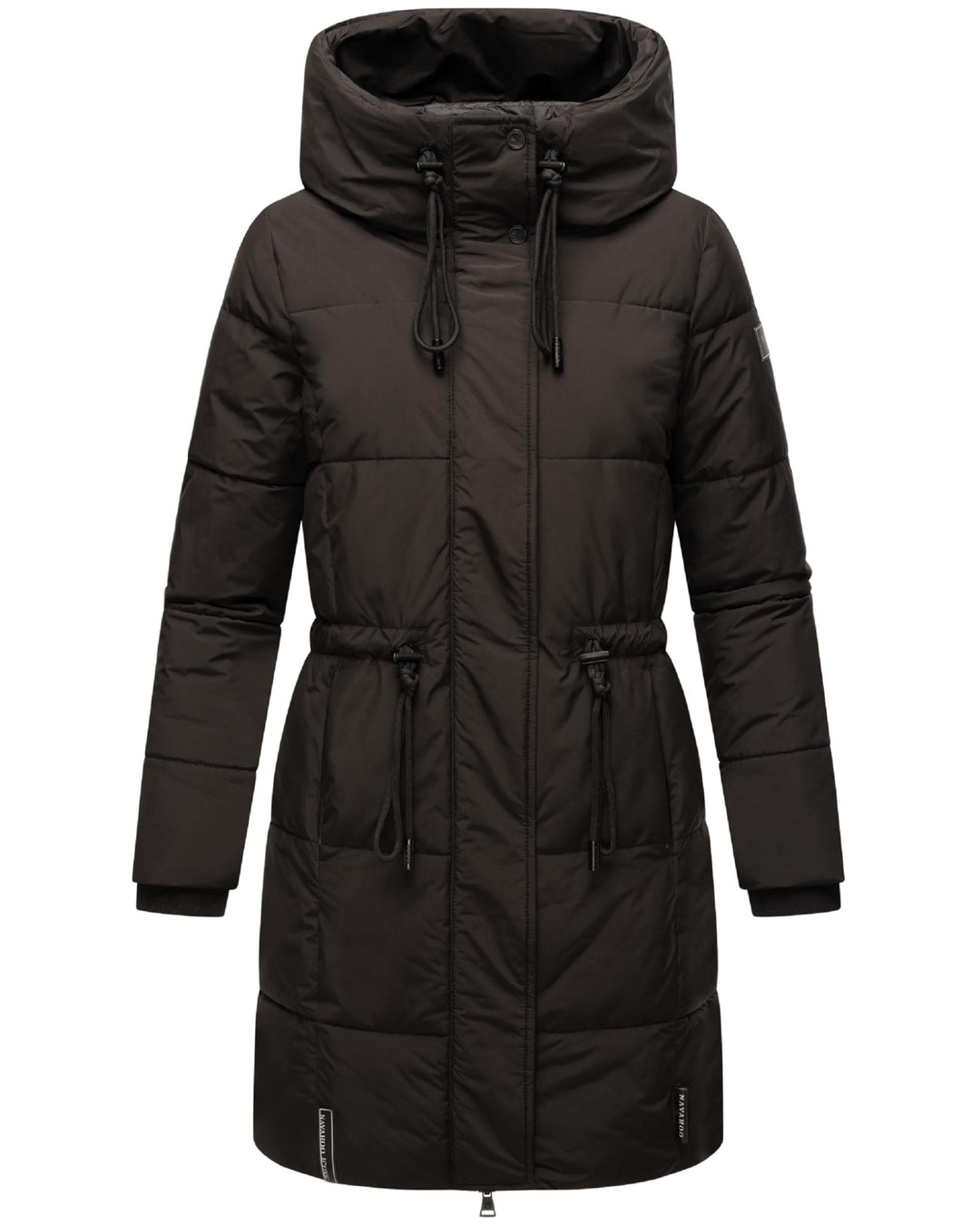 Navahoo Damen Wintermantel kurzer Steppmantel mit Kapuze Zuckertatze XIV XS-XXL S Schwarz, S Schwarz