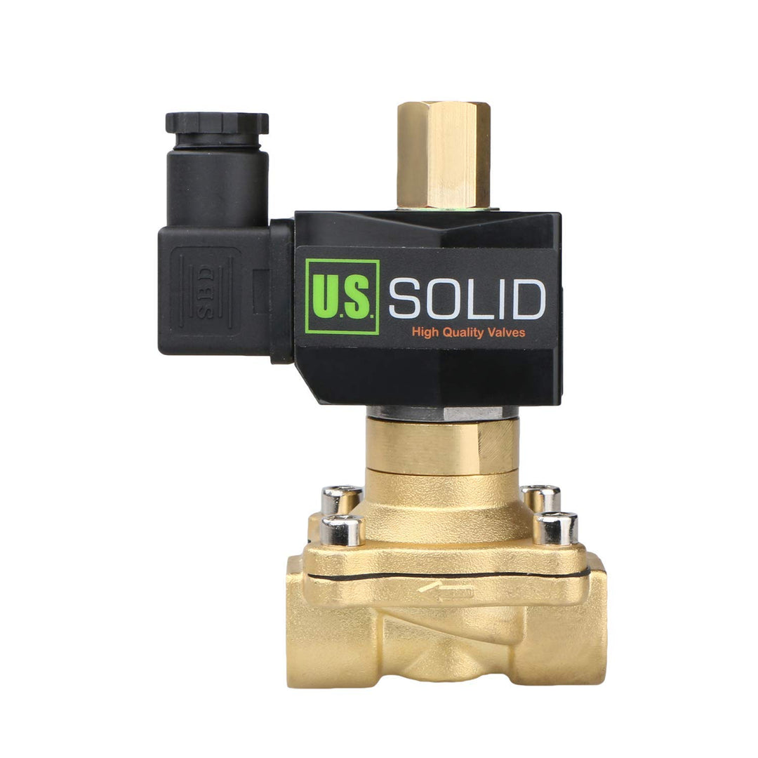 U.S. Solid 1/2" G 220V AC Messing Magnetventil Halb-direktes für Wasser Luft Gas Öl NO Stromlos offe