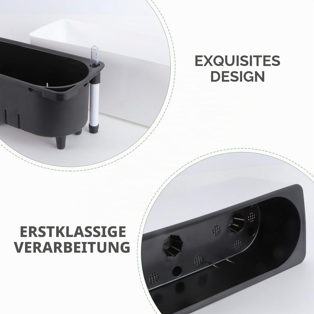 Happyyami 2 Pcs in 1 Set Selbst Bewässerung Pflanzer mit Docht Seil Einstellbare Faul Blumentopf Kor
