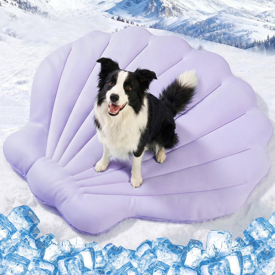 Kühlmatte für Hunde 100 × 100 cm Gross, Q-Max>0,5 Selbstkühlende Hundematte, Wendbare Kühl- und Wärm