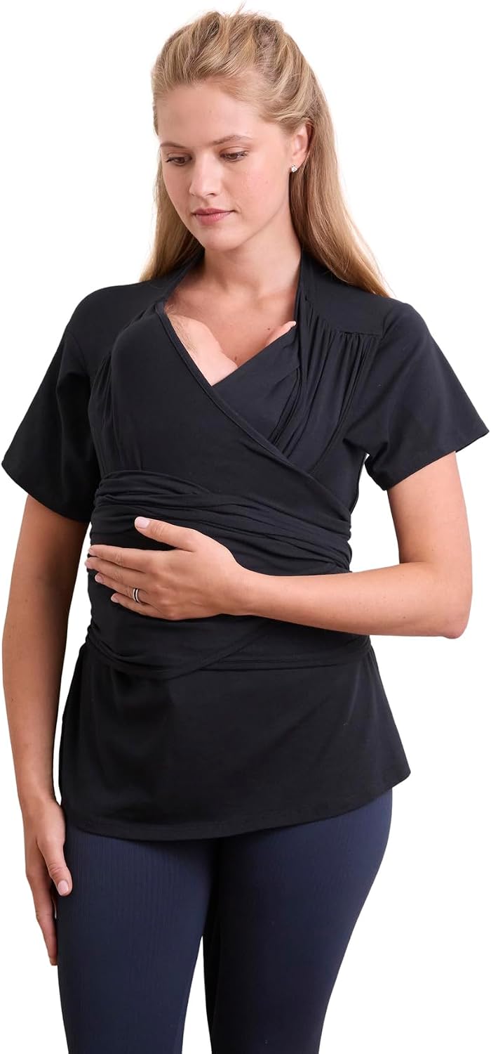 Vertbaudet Eltern-Trageshirt, Bio-Baumwolle L Schwarz, L Schwarz