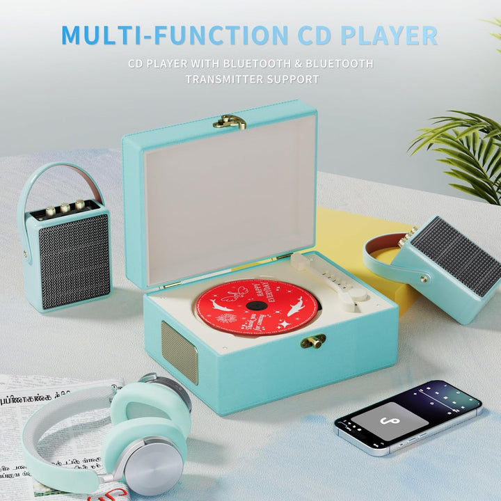 Yintiny Blue Time Musikbox CD-Player mit Lautsprechern für Heimdekoration