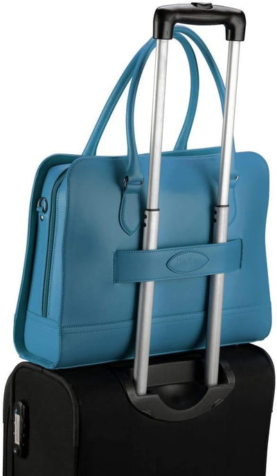 Su.B Laptoptasche 13 Zoll und 14 Zoll für Damen, Umhängetasche aus Spaltleder mit Schulterriemen und