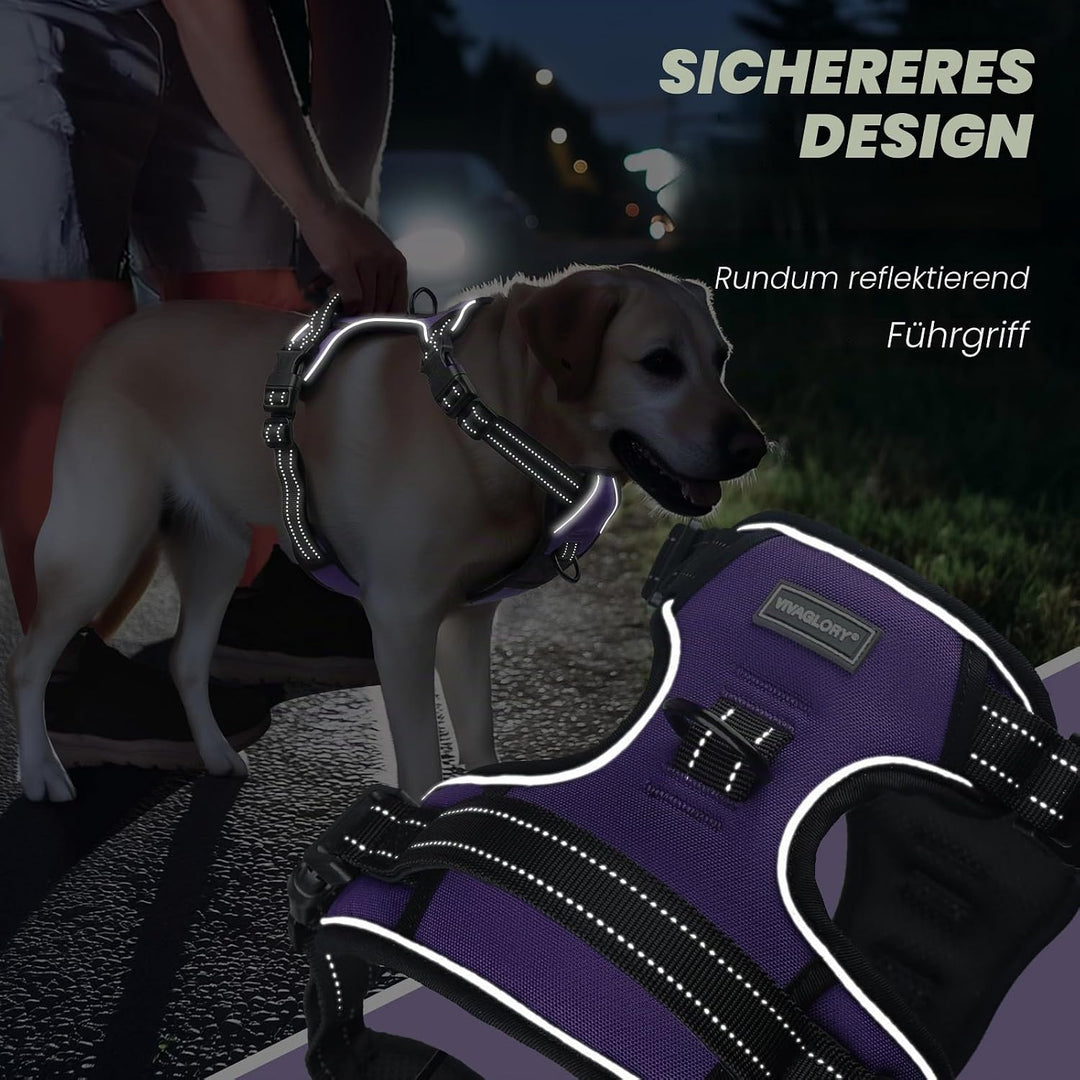 VIVAGLORY Easewalk Hundegeschirr, Anti Zug Hundegeschirr für Training &amp; Spazieren, Anti Zieh Geschir