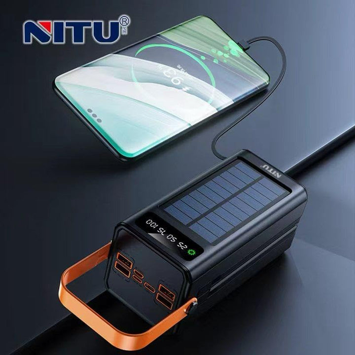 ZMC Solar Powerbank 50000-100000mAh, 22.5W PD Schnellladung, 4 Ausgänge, LED Lampe, 3-in-1 Kabel, fü