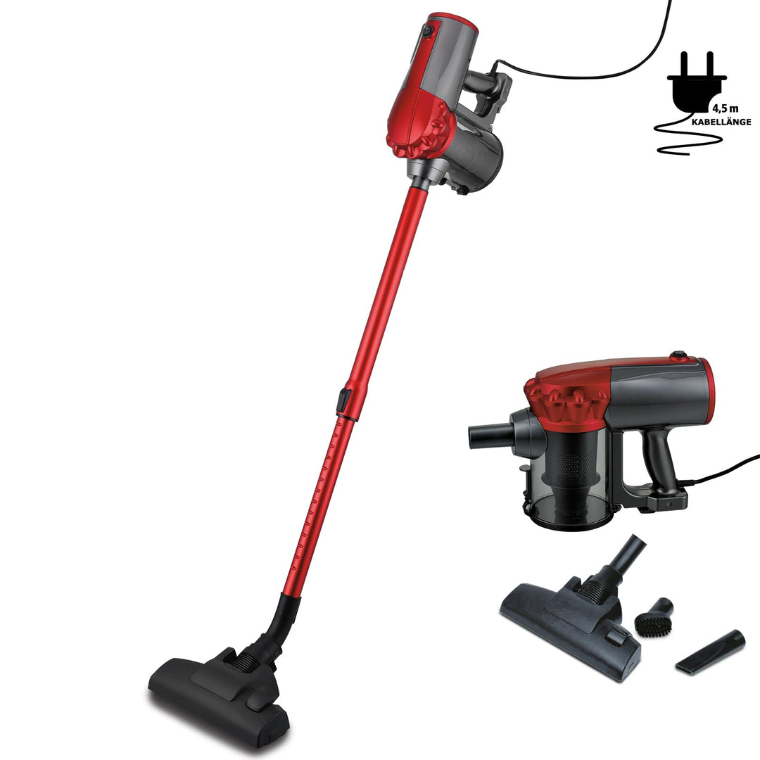 Mauk® Zyklon Staubsauger MZS 600W beutellos | Hand- &amp; Bodensauger mit HEPA Filter, Teleskoprohr, Zub