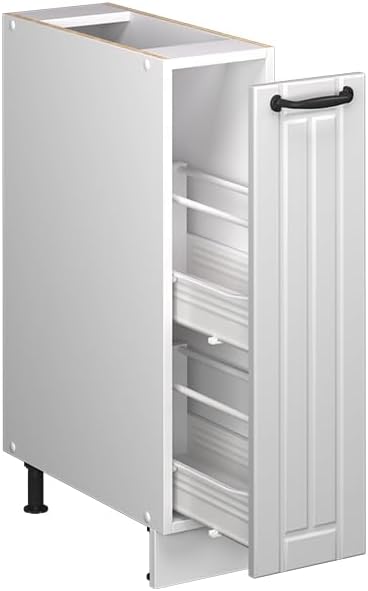 Vicco Apothekerschrank Fame-Line, Weiss Landhaus/Weiss, 20 cm | ohne Arbeitsplatte, zur Kombination