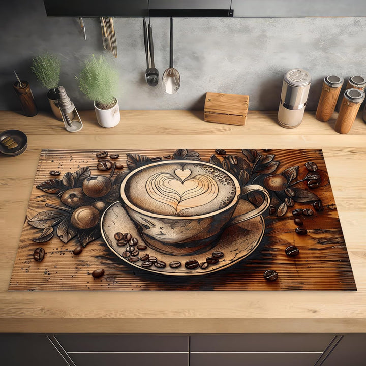 Herdabdeckplatte 90x52 cm Einteilig Küche Herdabdeckung Induktionsfeld Ceranfeld Herdabdeckplatten V