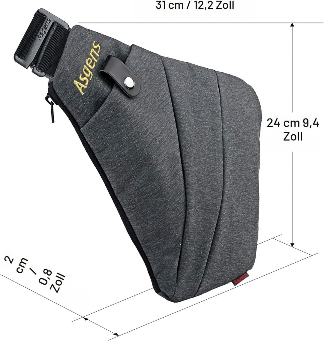 Asgens Crossbody Sport-Brusttasche Praktische Mehrzweck-Sicherheits-Umhängetasche Wasserdichte Umhän
