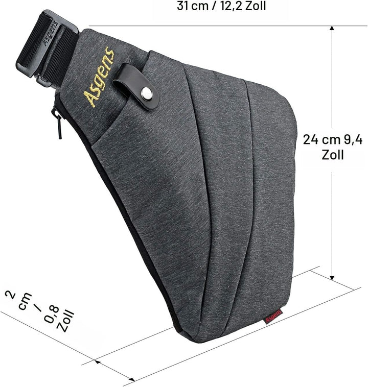 Asgens Crossbody Sport-Brusttasche Praktische Mehrzweck-Sicherheits-Umhängetasche Wasserdichte Umhän