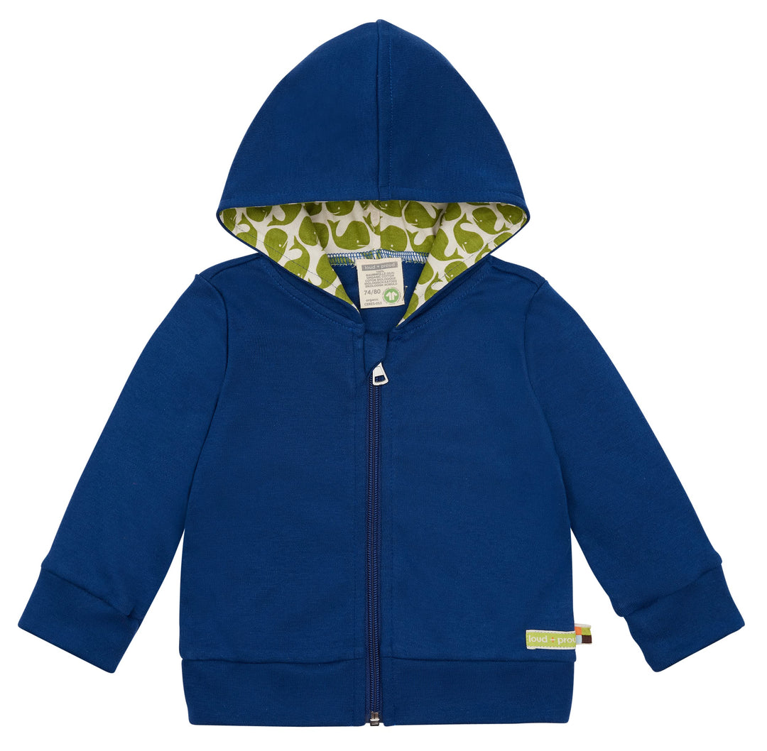 loud + proud Unisex Kinder Kapuzenjacke, GOTS Zertifiziert Sweatjacke 62-68 Ultramarine, 62-68 Ultra