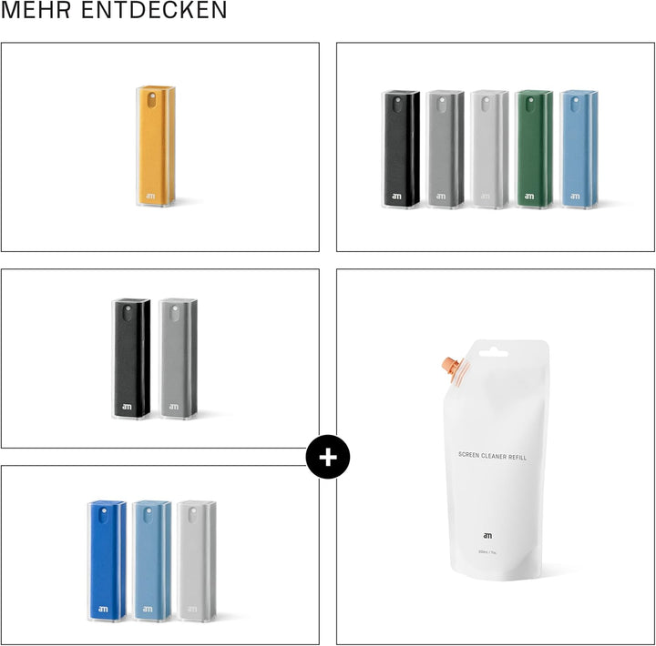 (Product) RED x AM Mist Bildschirmreiniger 3er Pack mit Nachfüllung |200 ml| Spray und Mikrofasertüc