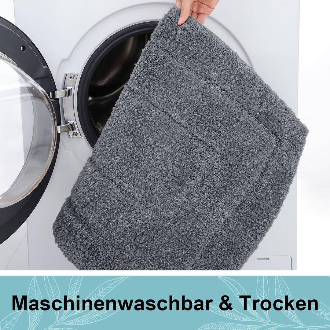 Homaxy Mikrofaser Badezimmerteppich rutschfest Waschbar Badematte Weiche Badteppich Wasserabsorbiere
