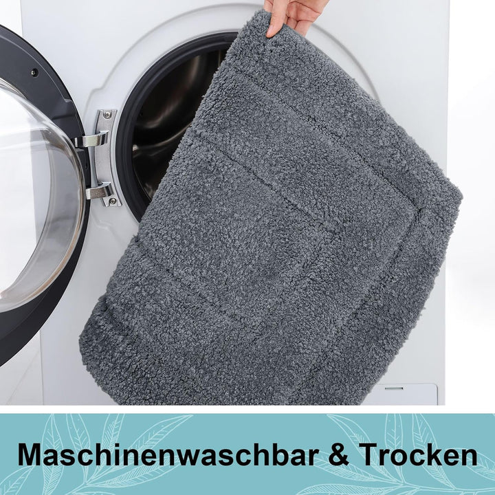 Homaxy Mikrofaser Badezimmerteppich rutschfest Waschbar Badematte Weiche Badteppich Wasserabsorbiere