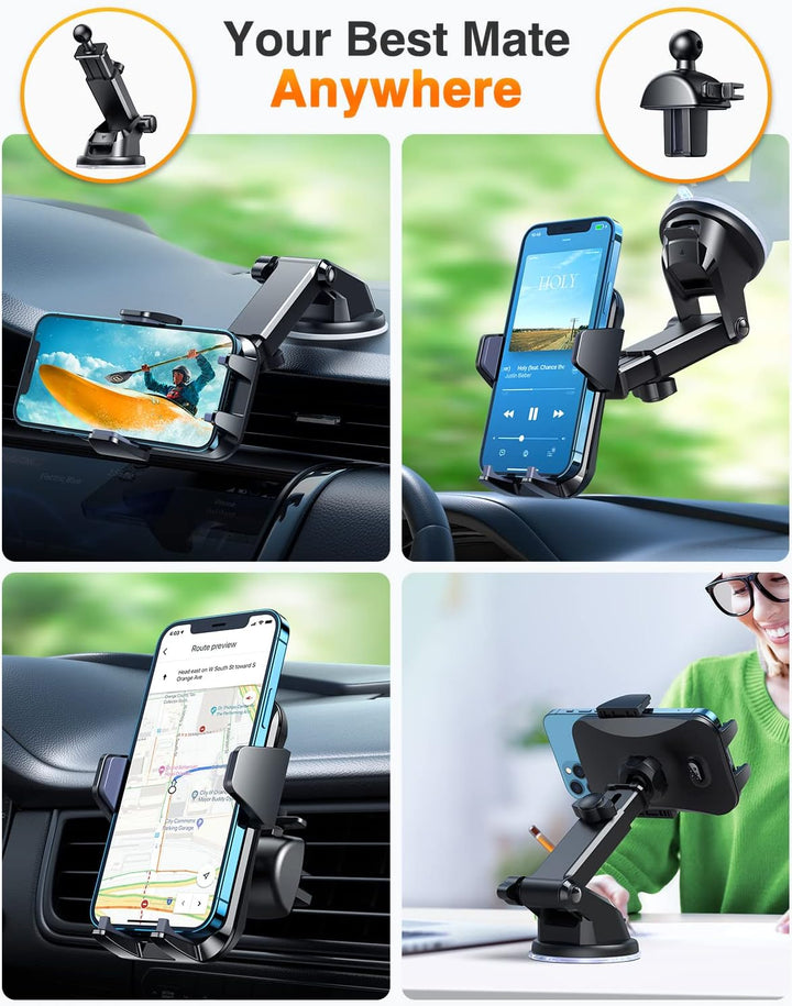 VANMASS Handyhalterung Auto Handyhalter fürs Auto 3 in 1 Kfz Handyhalterung Lüftung & Saugnapf Halte